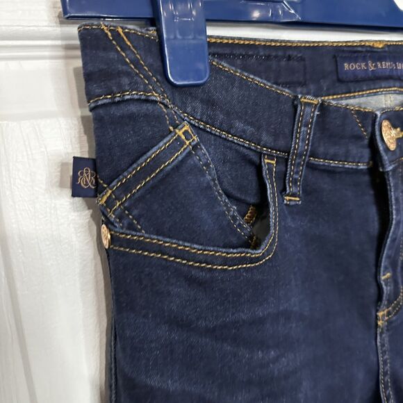 ROCK & REPUBLIC Berlin Jeans Dark Wash Pockets 30x29 Size 10 Skinny - Picture 3 of 12